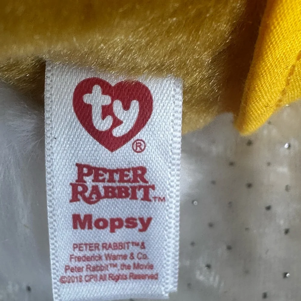 Ty Beannie Babies Peter Rabbit “Mopsy” Set of 2 2018 Movie Edition with tags